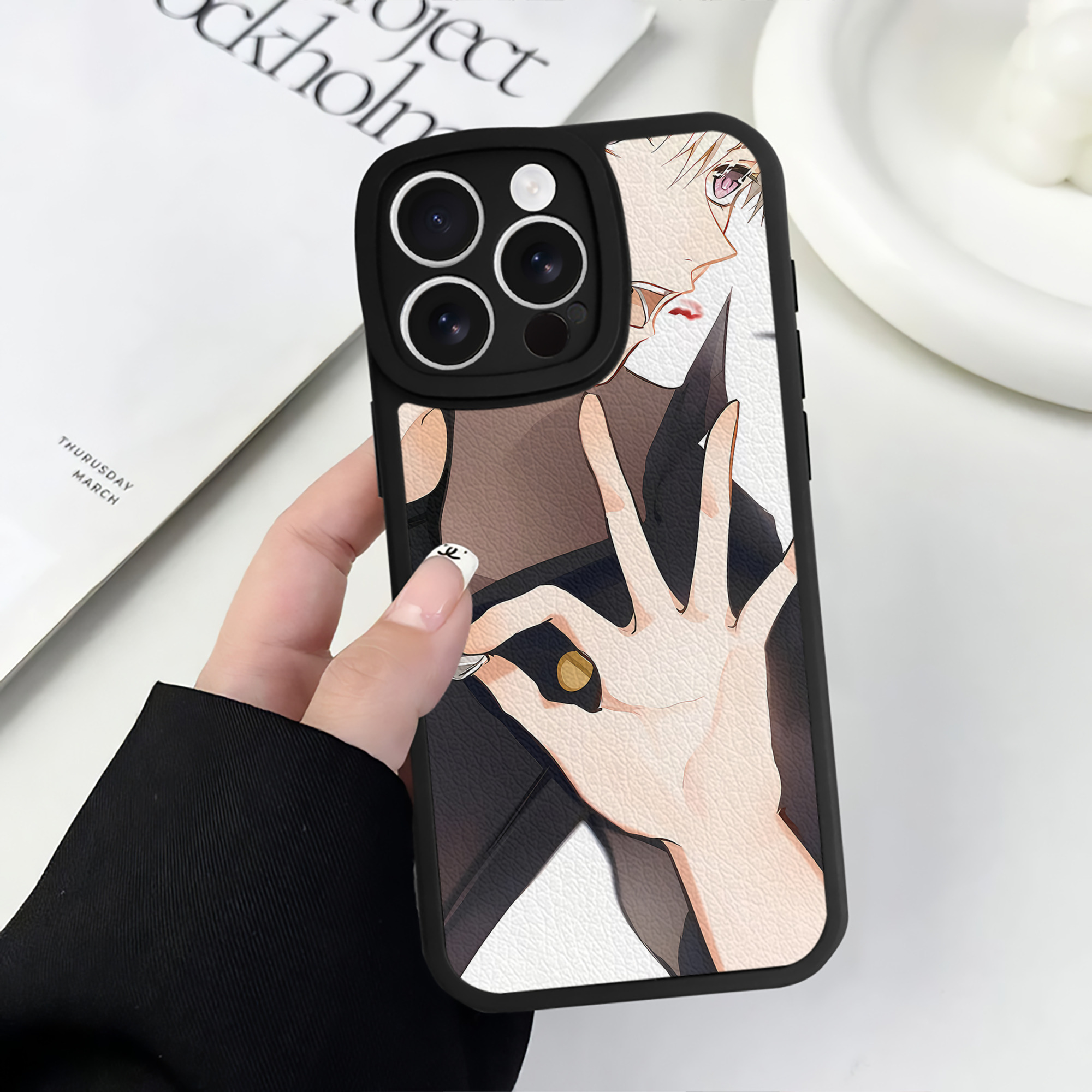 （画像用） 呪術廻戦 Jujutsu Kaisen 【iPhone 16シリーズ対応】シリコンスマホケース（レザー調） 材質：シリコン